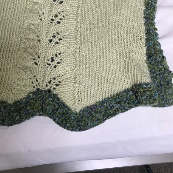 Handmade Knit Tank Top –  Sage Green Mixed Yarn – Sleeveless Boho Style - Picture 5 of 15